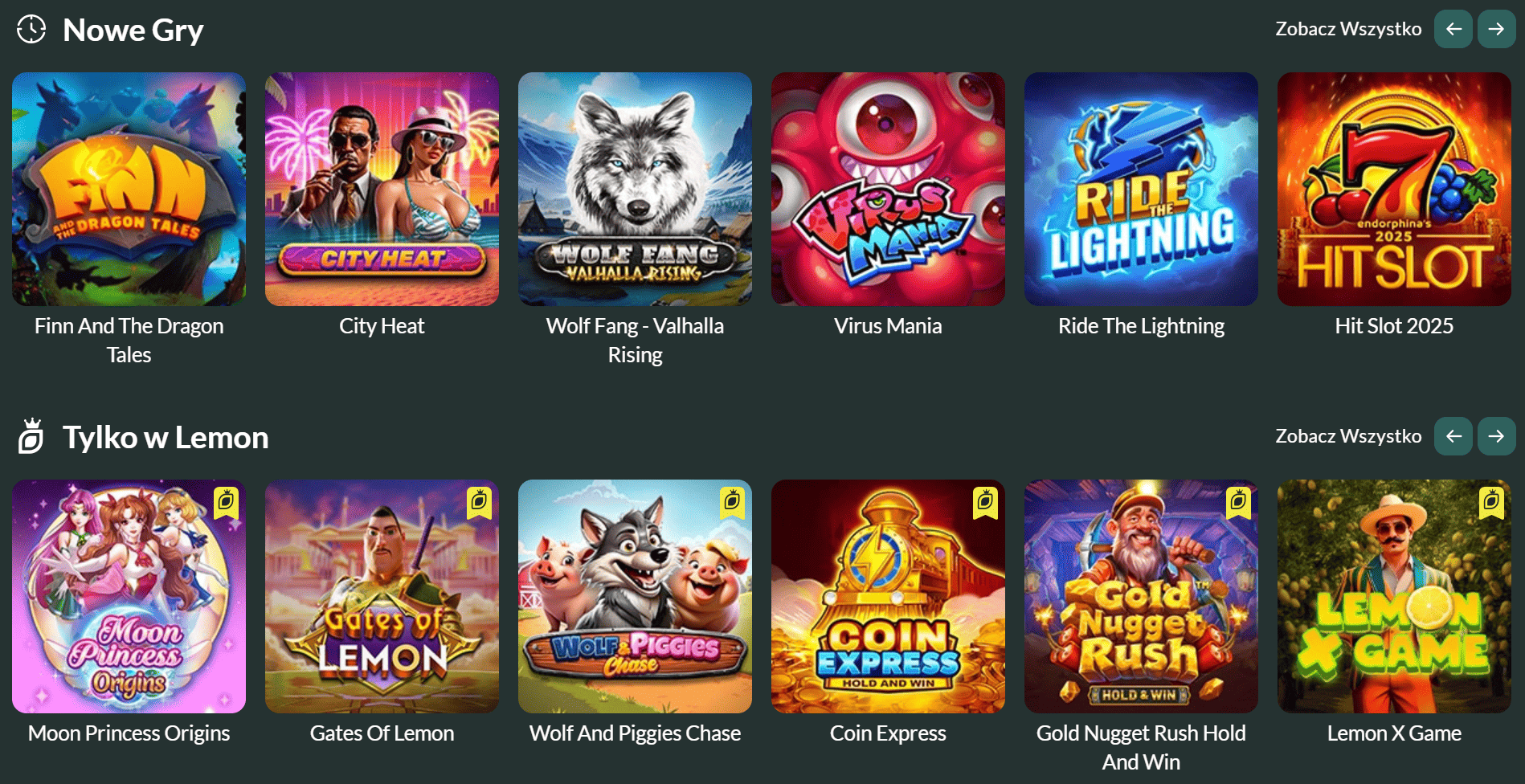 Lemon casino games